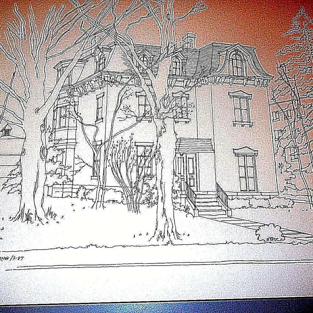 Richard Welling Hartford CT NEW ENGLAND HOME Signed ART INK Print 1987 RARE